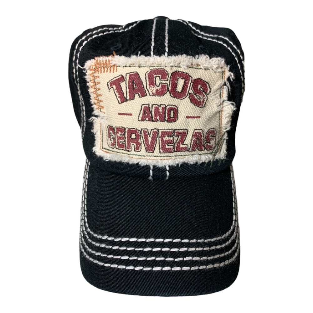 Distressed Tacos and Cervezas (Beer) Mom Cap, Mom Hat, Baseball Hat, Baseball Ca